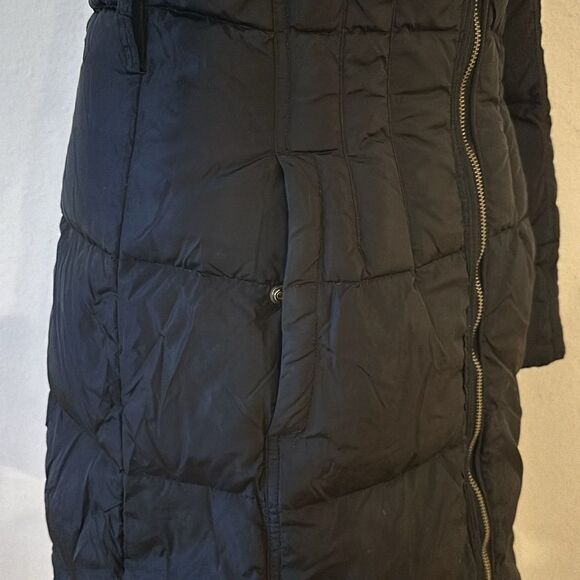 Add Down sz 6 long black Icon 10 hooded zip front coat great preowned condition - Picture 3 of 11